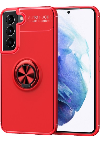 Samsung Galaxy S22 Kılıf Yüzüklü Manyetik Ravel Silikon