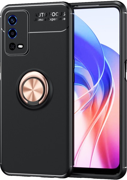 Oppo A55 4g Kılıf Yüzüklü Manyetik Ravel Silikon