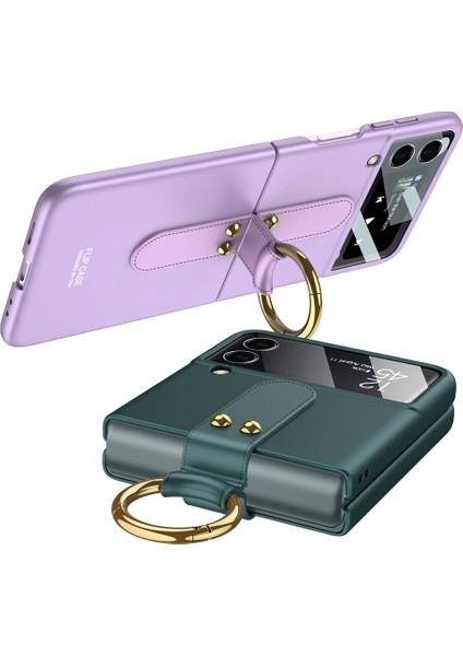 Samsung Galaxy Z Flip 3 Kılıf Yüzüklü Renkli Kipta Kapak indirimleri