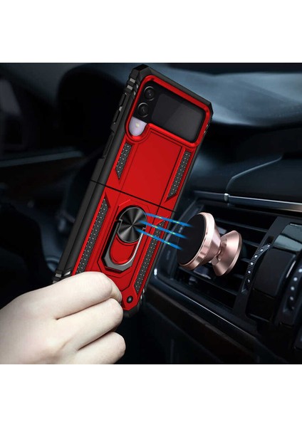 Samsung Galaxy Z Flip 3 Kılıf Ultra Korumalı Standlı Yüzüklü Manyetik Vega Kapak modelleri