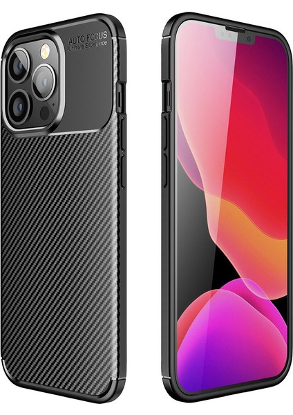 Apple Iphone 13 Pro Max Kılıf Karbon Desenli Lux Negro Silikon