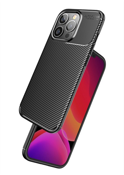 Apple Iphone 13 Pro Max Kılıf Karbon Desenli Lux Negro Silikon