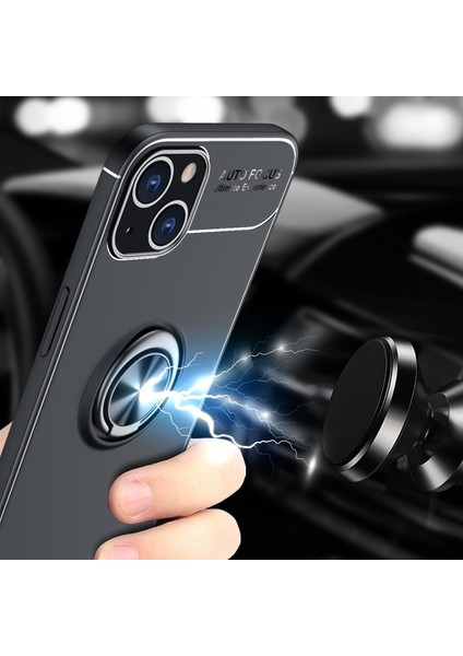 Apple Iphone 13 Mini Kılıf Yüzüklü Manyetik Ravel Silikon