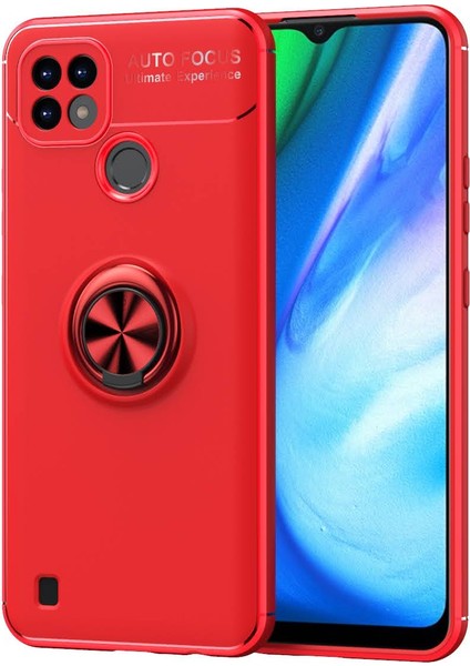 Realme C25 Kılıf Yüzüklü Manyetik Ravel Silikon
