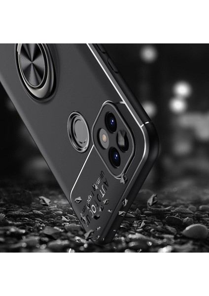 Realme C25 Kılıf Yüzüklü Manyetik Ravel Silikon