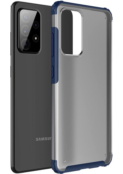 Samsung Galaxy A52 Kılıf Silikon Kenarlı Arkası Buzlu Sert Volks Kapak