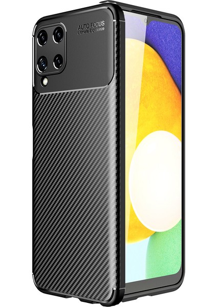 Samsung Galaxy A22 4g Kılıf Karbon Desenli Lux Negro Silikon
