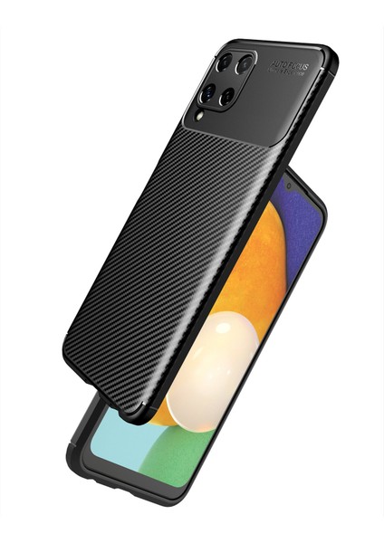 Samsung Galaxy A22 4g Kılıf Karbon Desenli Lux Negro Silikon