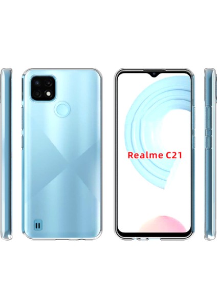 Realme C21 Kılıf Ultra Ince Şeffaf Silikon