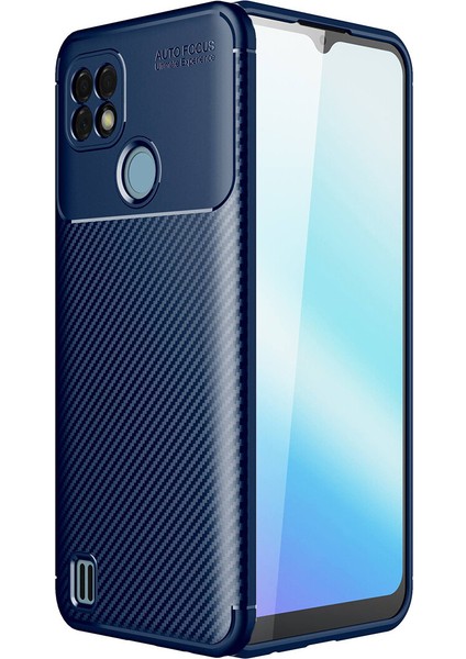 Realme C21 Kılıf Karbon Desenli Lux Negro Silikon