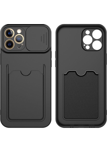 Apple Iphone 7 Plus Kılıf Kartlıklı Kamera Korumalı Sürgülü Kartix Silikon