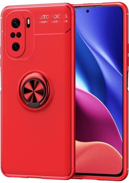 Xiaomi Redmi K40 Pro Kılıf Yüzüklü Manyetik Ravel Silikon