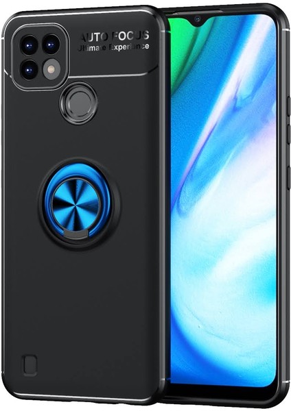Realme C21 Kılıf Yüzüklü Manyetik Ravel Silikon