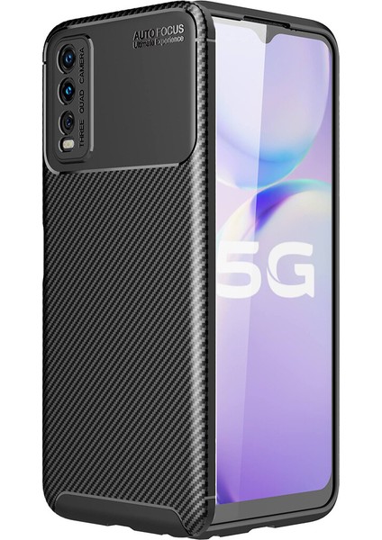 Vivo Y11S Kılıf Karbon Desenli Lux Negro Silikon