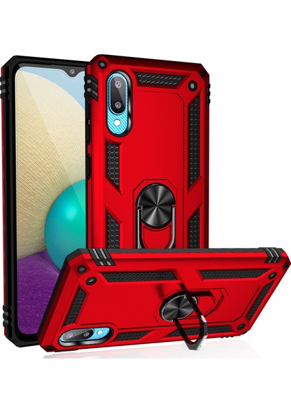 Samsung Galaxy A02 Kılıf Ultra Korumalı Yüzüklü Manyetik Vega Kapak
