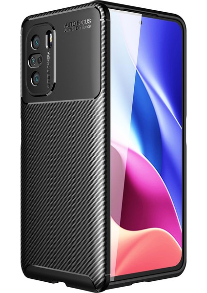 Xiaomi Redmi K40 Pro Kılıf Karbon Desenli Lux Negro Silikon