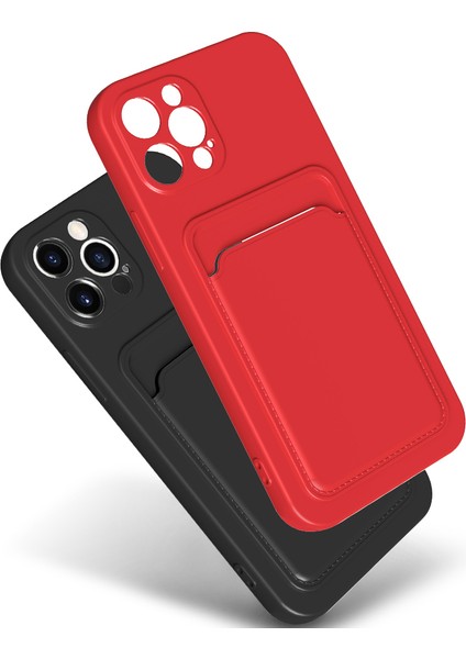 Apple Iphone 12 Kılıf Kart Koymalı Renkli Lux Ofix Silikon