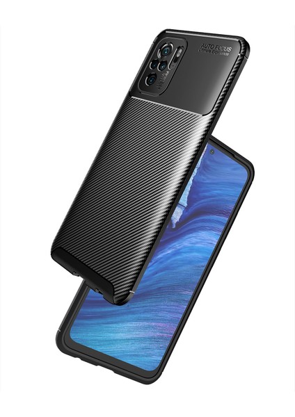Xiaomi Redmi Note 10 Kılıf Karbon Desenli Lux Negro Silikon