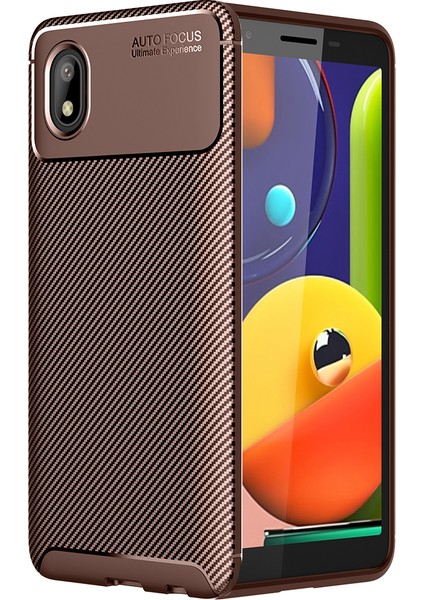 Samsung Galaxy A01 Core Kılıf Karbon Desenli Lux Negro Silikon