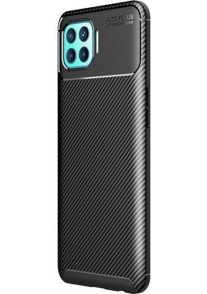 Oppo Reno 4 Lite Kılıf Karbon Desenli Lux Negro Silikon