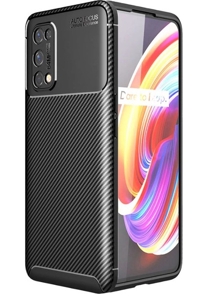 Realme 7 Pro Kılıf Karbon Desenli Lux Negro Silikon
