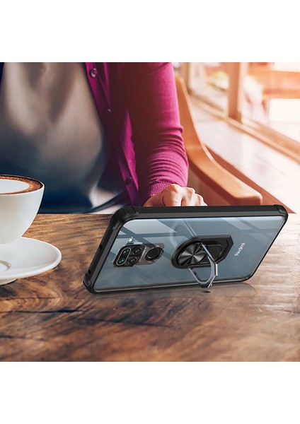 Xiaomi Redmi Note 9 Kılıf Silikon Kenarlı Yüzüklü Manyetik Mola Kapak fırsatları