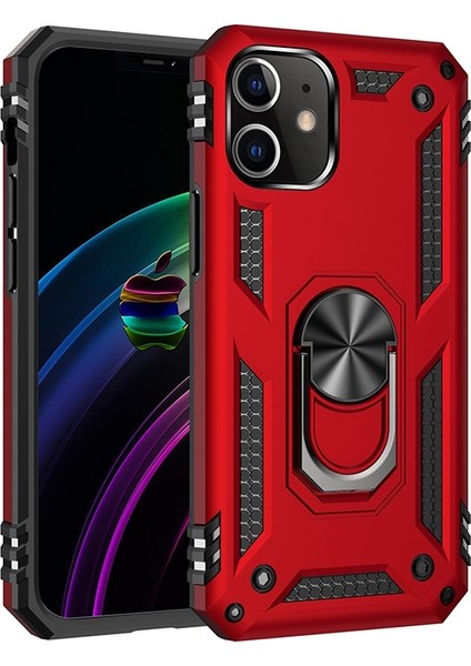 Apple Iphone 12 Kılıf Ultra Korumalı Yüzüklü Manyetik Vega Kapak