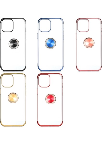 Apple Iphone 12 Mini Kılıf 4 Köşe Renkli Yüzüklü Manyetik Gess Silikon