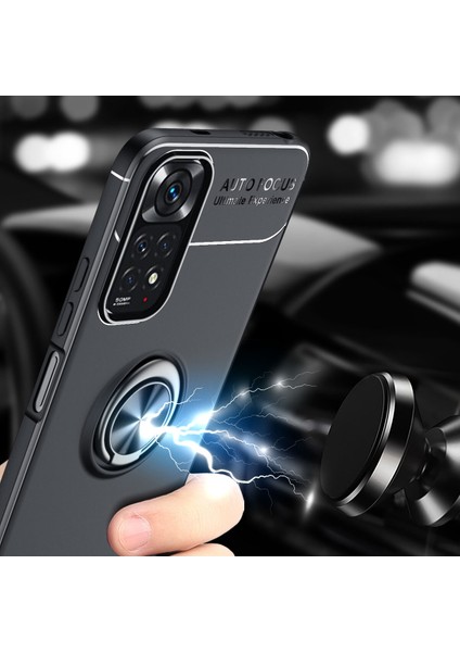 Xiaomi Redmi Note 11 4g Kılıf Yüzüklü Manyetik Ravel Silikon