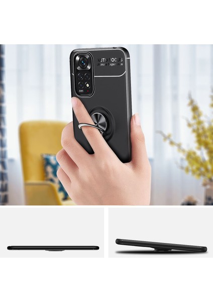 Xiaomi Redmi Note 11 4g Kılıf Yüzüklü Manyetik Ravel Silikon