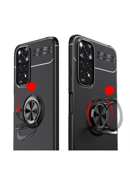 Xiaomi Redmi Note 11 4g Kılıf Yüzüklü Manyetik Ravel Silikon