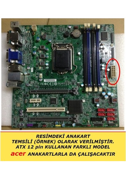 Atx Power Dönüştürücü Kablo (24 Pin To 12 Pin)