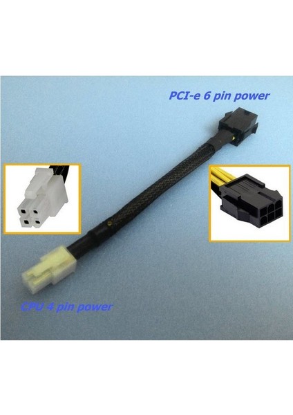 Pcı-E To Cpu Power Kablosu (Pcı-E 6 Pin To Anakart Cpu 4 Pin)