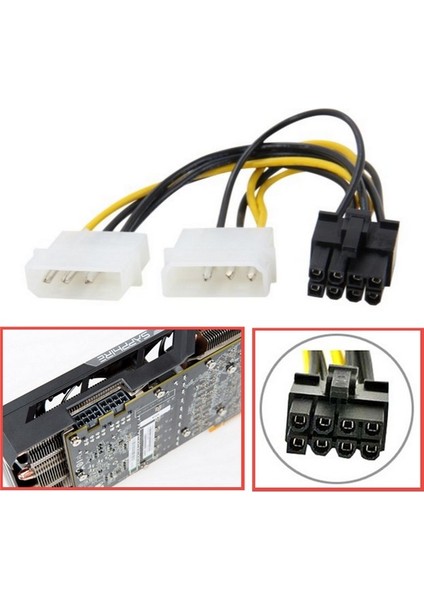 Power Kablosu 3.5 Ide To Pcı-E (2x 4 Pin 3.5 Ide To Pcı-E 8 Pin)