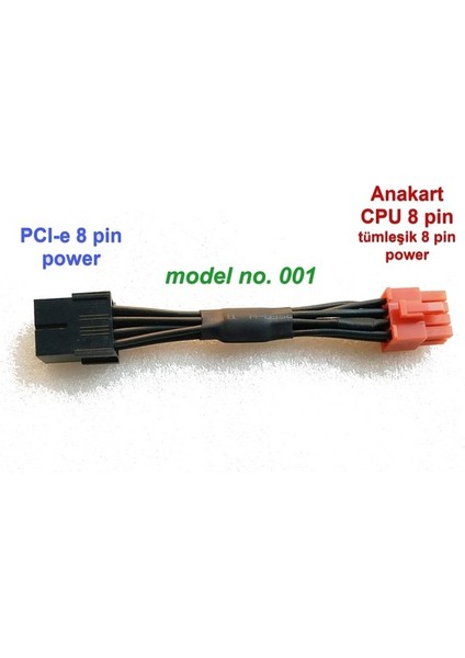 Pcı-E To Cpu Power Kablosu (Pcı-E 8 Pin To Anakart Cpu 8 Pin)