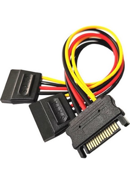 Sata To 2x Sata Power Çoklayıcı Y Kablo (Sata Erkek-2x Sata Dişi)