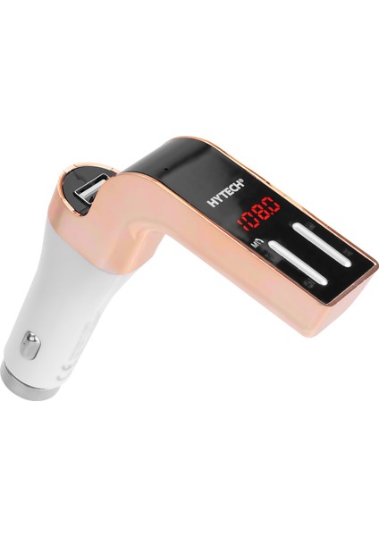 HY-XCB75 5V 2.1A LED Ekran Usb+Tf Desteği Gold Bluetooth Fm Transmitter