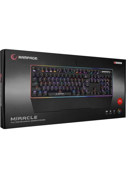 Rmk-X1 Mıracle USB Full Rgb Aydınlatmalı Q Jixian Red Switch Gaming Oyuncu Mekanik Klavye