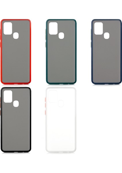 Samsung Galaxy A21S Kılıf Silikon Kenarlı Renkli Fri Kapak