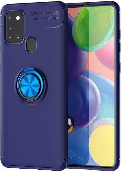 Samsung Galaxy A21S Kılıf Yüzüklü Manyetik Ravel Silikon