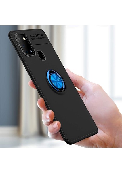 Samsung Galaxy A21S Kılıf Yüzüklü Manyetik Ravel Silikon