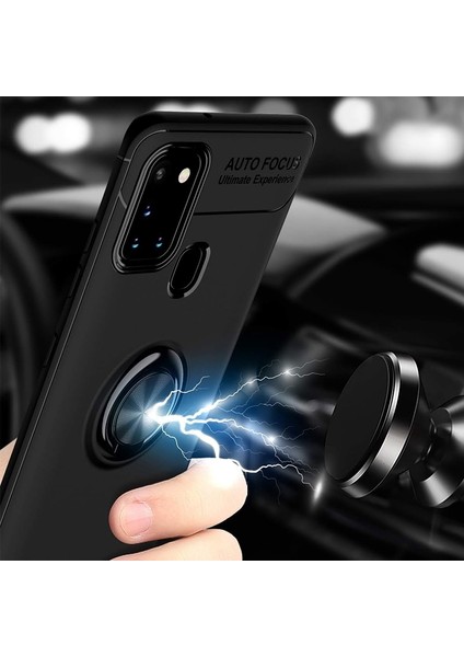 Samsung Galaxy A21S Kılıf Yüzüklü Manyetik Ravel Silikon
