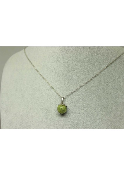 Peridot (Zebercet) Taşı Kolye Ucu Zincirli fırsatları