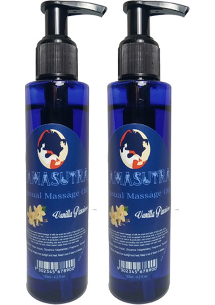 Erkeklere Kadınlara Özel Vanilya Aromalı Masaj Yağı Pure Edible Vanilla Flavor Massage Oil 125ml 2 Adet
