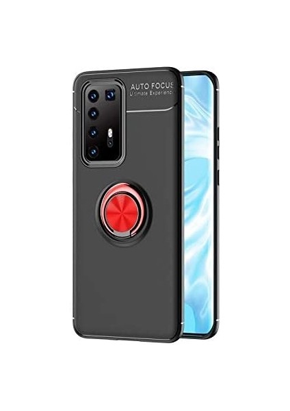 Huawei P40 Pro Kılıf Yüzüklü Manyetik Ravel Silikon
