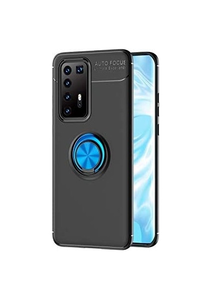 Huawei P40 Pro Kılıf Yüzüklü Manyetik Ravel Silikon