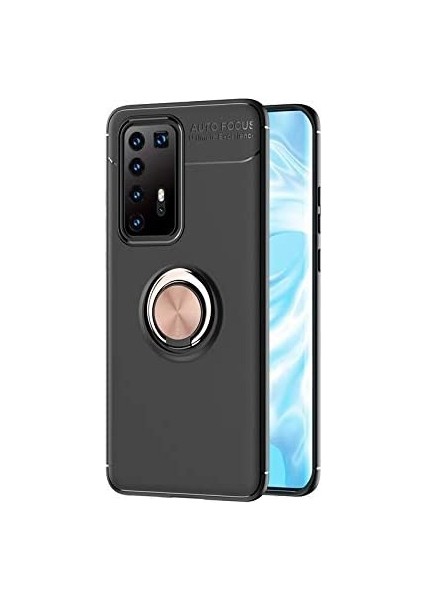 Huawei P40 Pro Kılıf Yüzüklü Manyetik Ravel Silikon