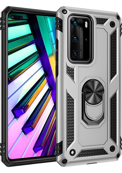 Huawei P40 Pro Kılıf Ultra Korumalı Yüzüklü Manyetik Vega Kapak
