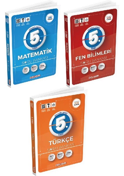 2023 5. Sınıf Matematik+Türkçe+Fen Bilimleri Soru Bankası 3’ Lü Set