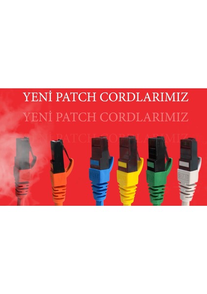 EPC-250C6ULHY.25 25CM Utp Cat6 Patch Cord Lsoh Sarı 4X2X24# 24 Awg